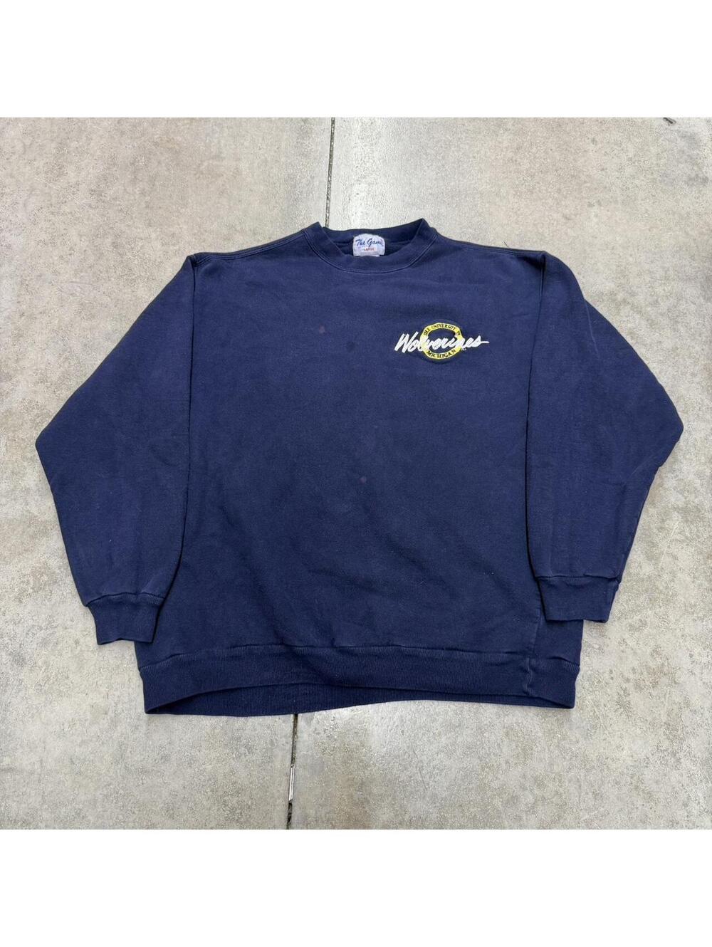 vintage university of michigan wolverines collegiate navy crewneck size xl